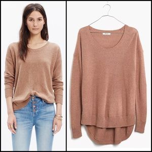 Madewell Textured Knit Marled Toffee Pullover Sweater